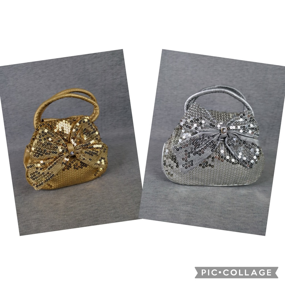 Two Pieces of Bow Sequins Small Hand Bags